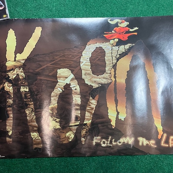 Vintage 90s Korn Follow The Leader Licensed 1998 Band 22x34” Poster